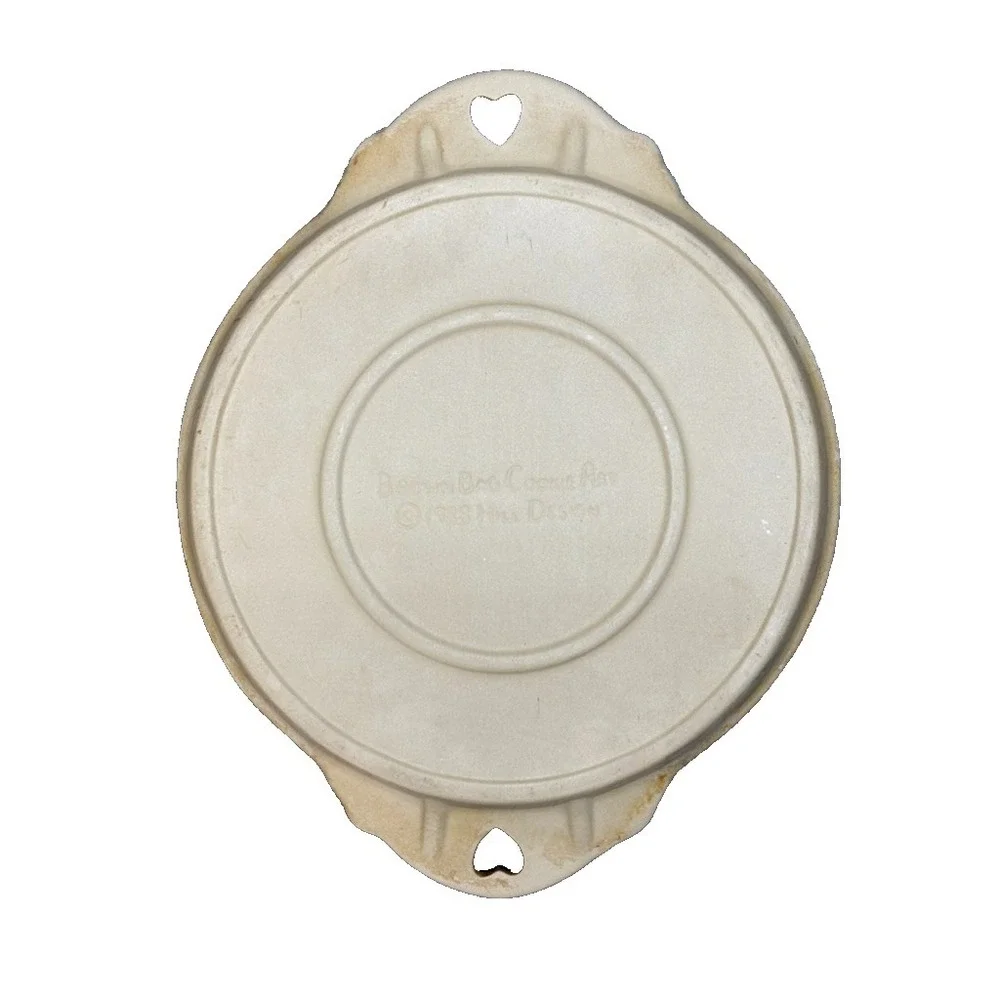 Brown Bag Cookie 1988 Ceramic Shortbread Cookie Pan Flowers‎ & Hearts
